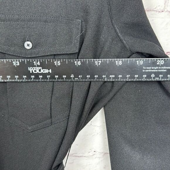 Abercrombie Fitch Dress Womens Small Long Sleeve Belted Snap Button Pocket Black - Picture 8 of 12